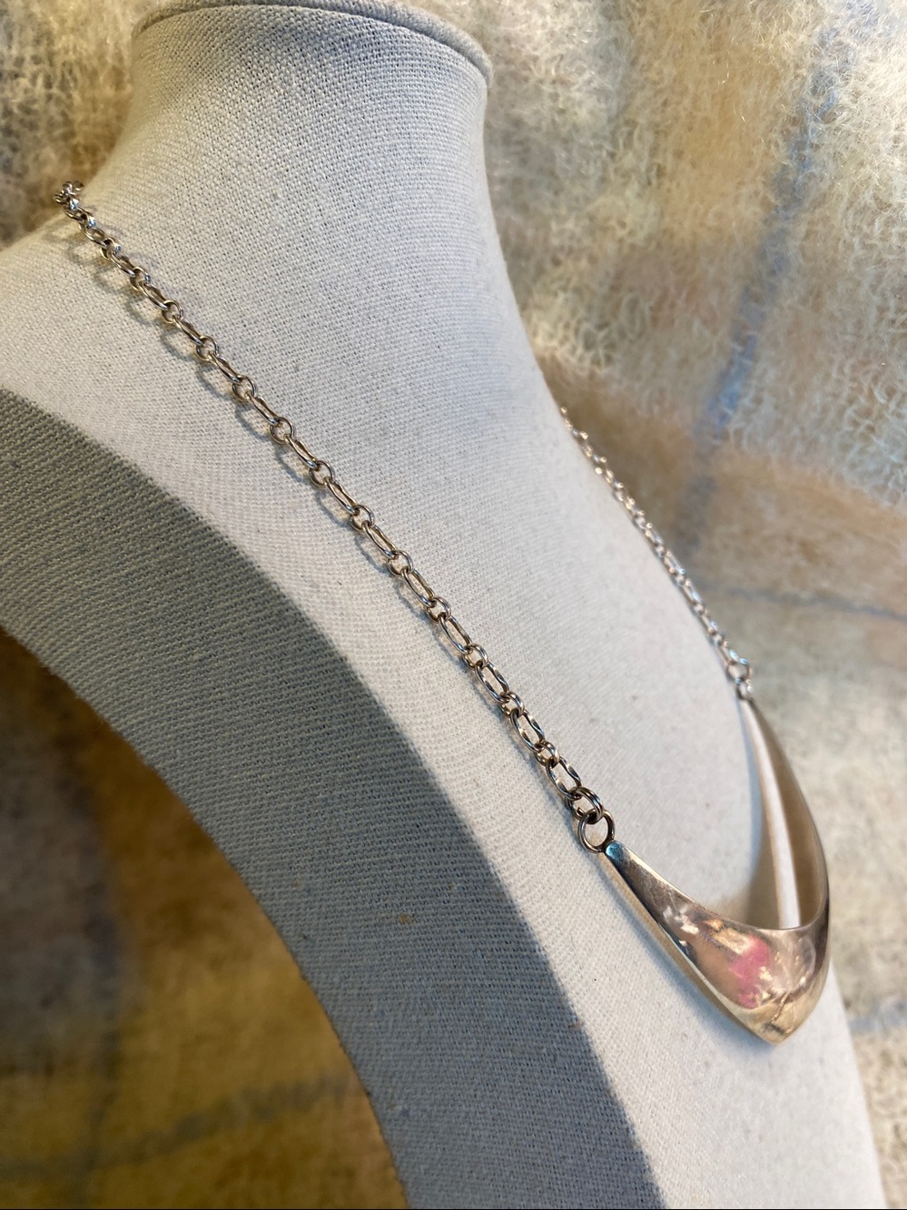 Vintage Sterling Silver LEX Modernist Collar Necklace 23.3g
